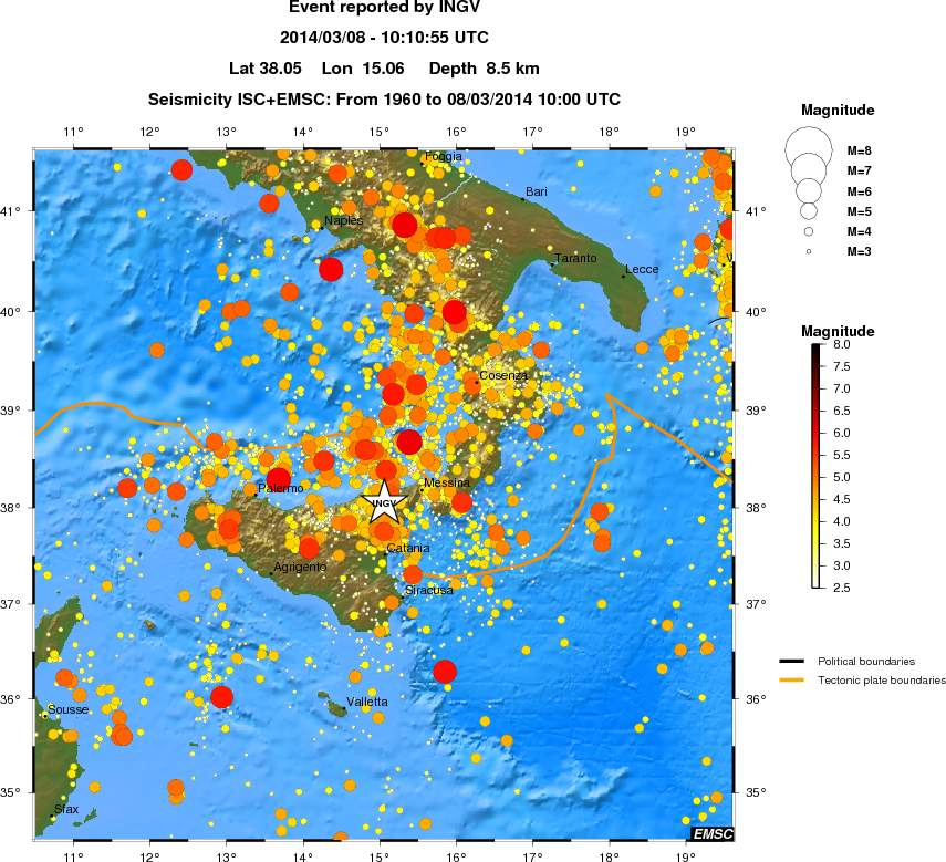 regional magnitude historical seismicity