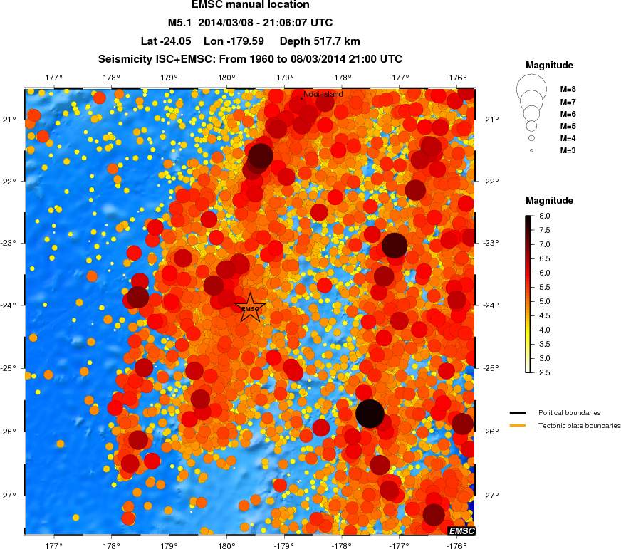 regional magnitude historical seismicity