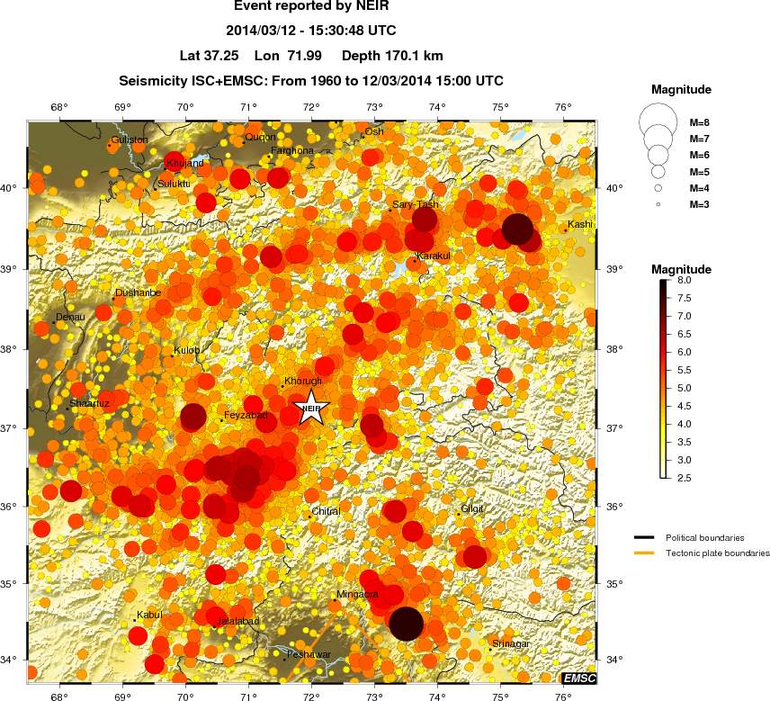 regional magnitude historical seismicity