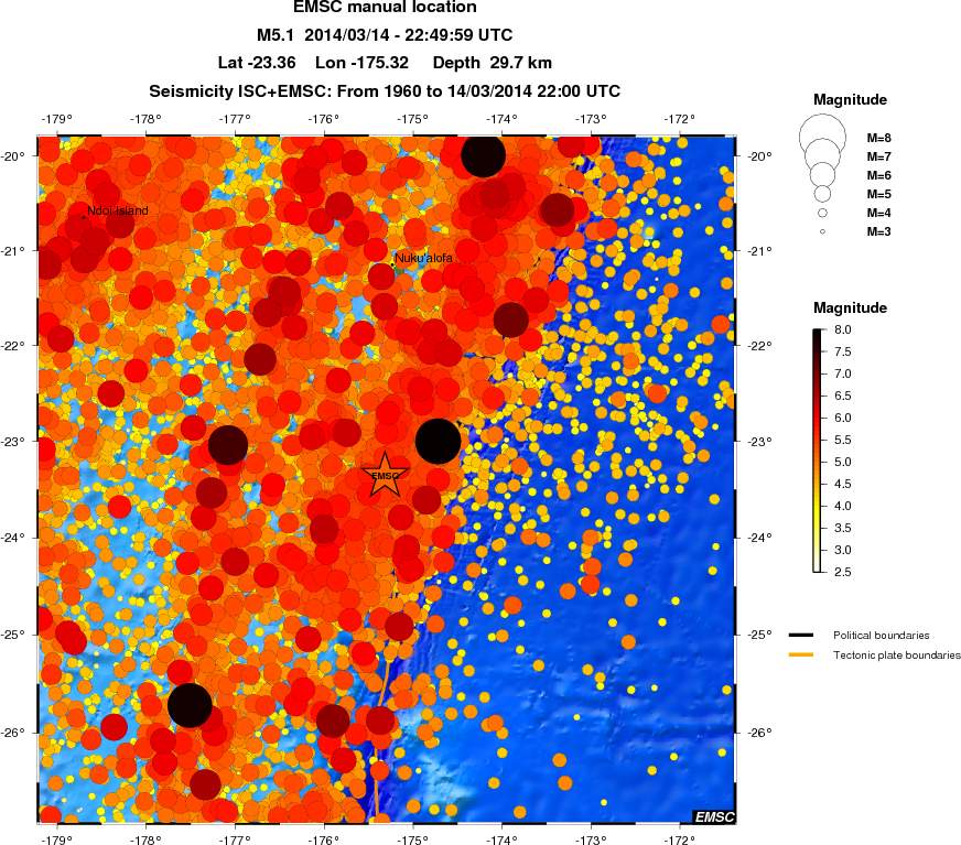 regional magnitude historical seismicity
