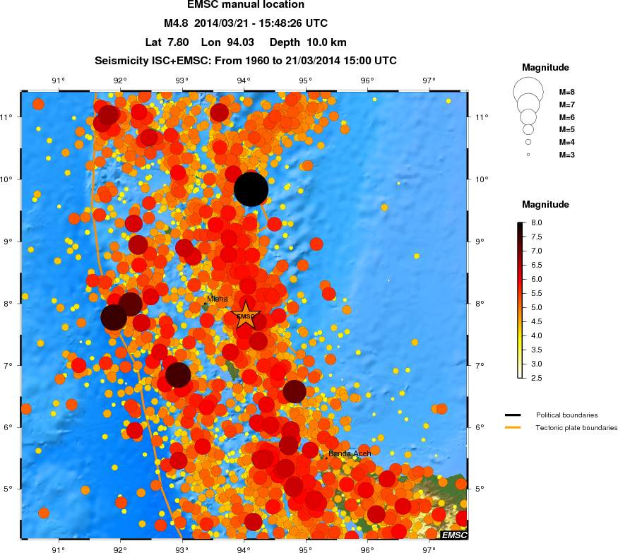 regional magnitude historical seismicity