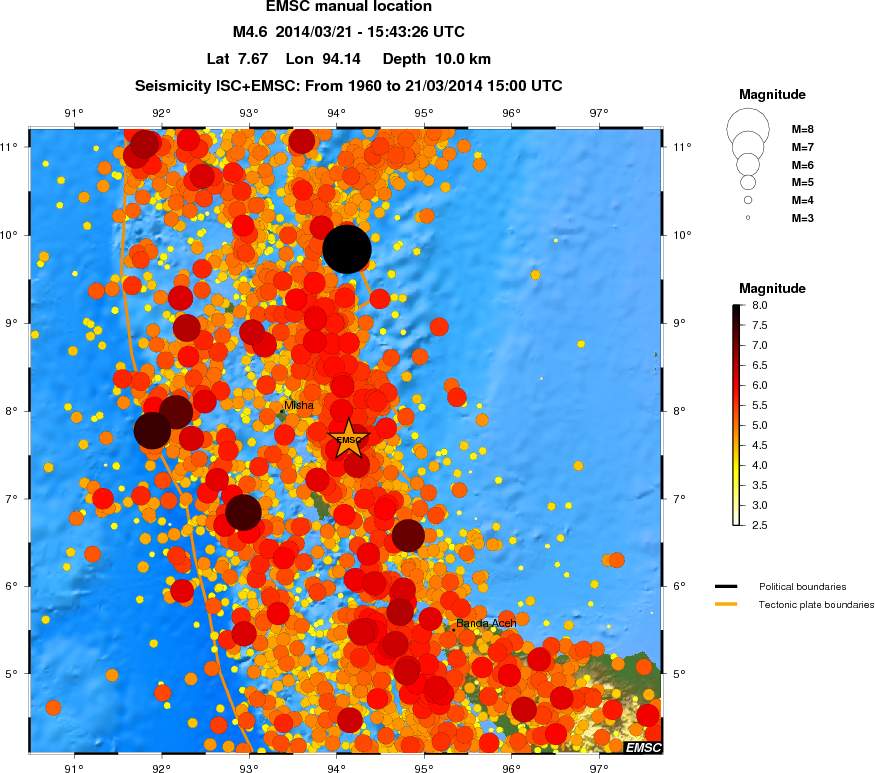 regional magnitude historical seismicity