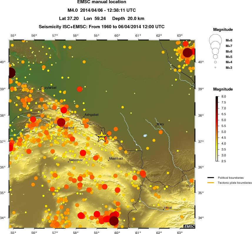 regional magnitude historical seismicity