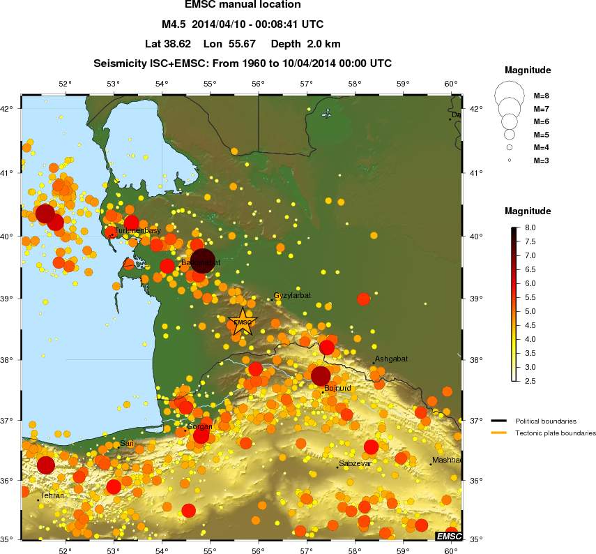 regional magnitude historical seismicity