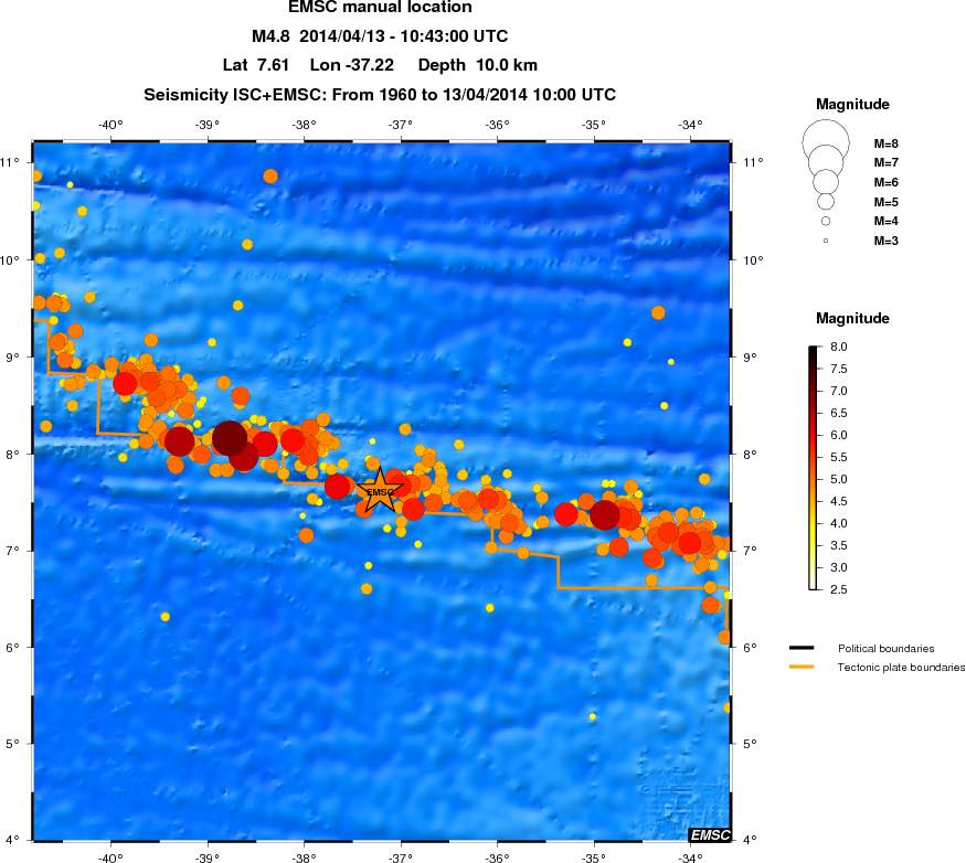 regional magnitude historical seismicity