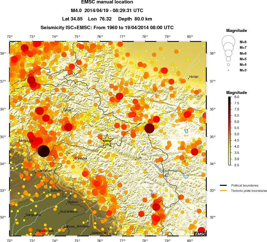 regional magnitude historical seismicity