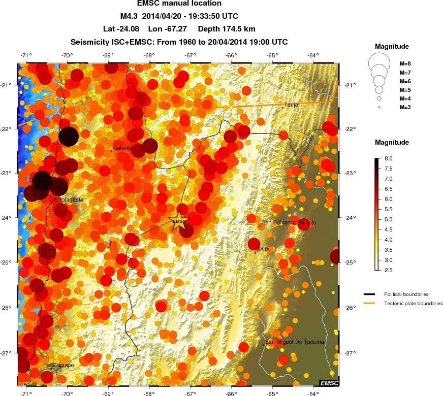 regional magnitude historical seismicity