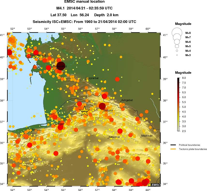 regional magnitude historical seismicity