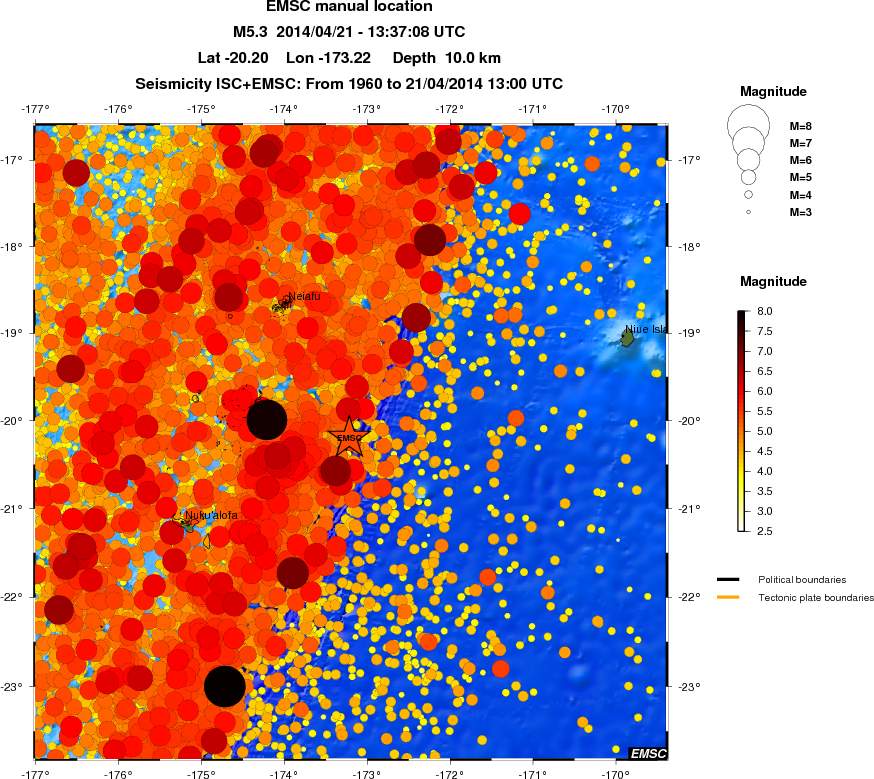 regional magnitude historical seismicity