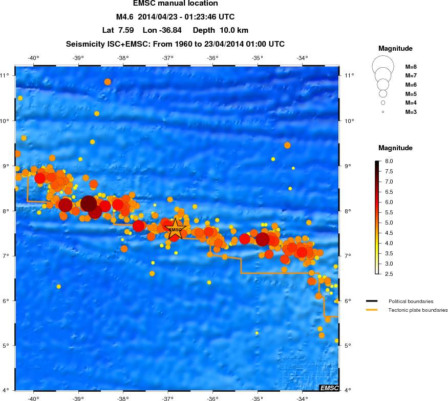 regional magnitude historical seismicity