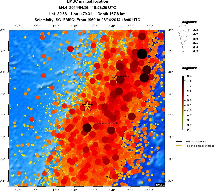 regional magnitude historical seismicity