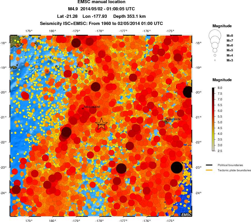 regional magnitude historical seismicity