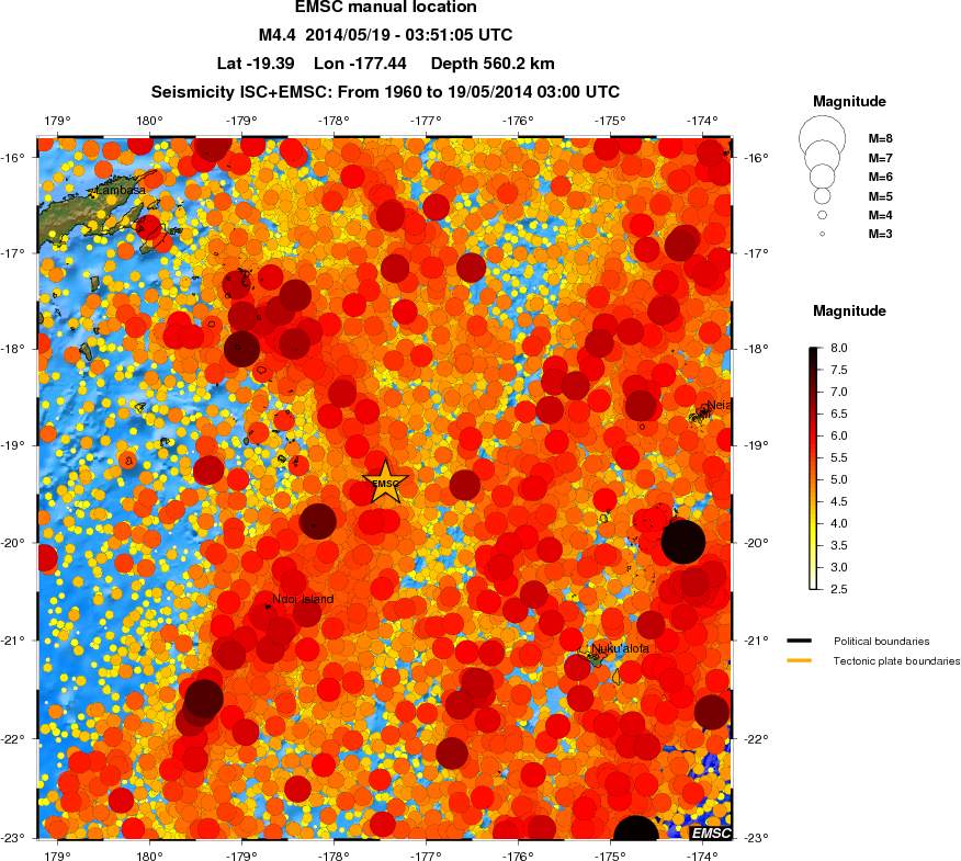 regional magnitude historical seismicity