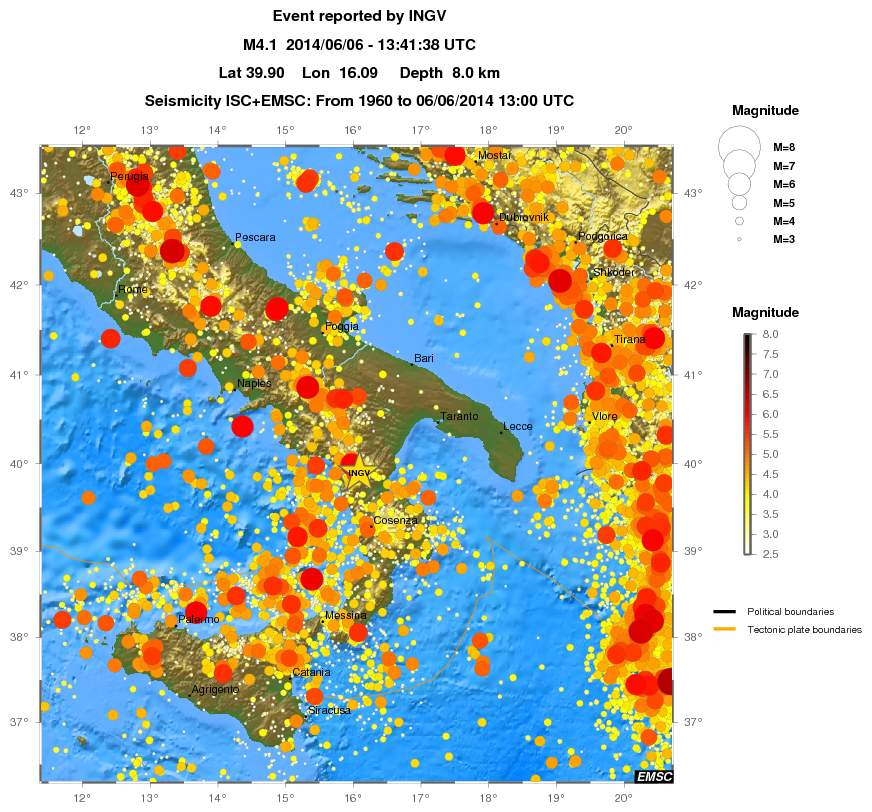 regional magnitude historical seismicity