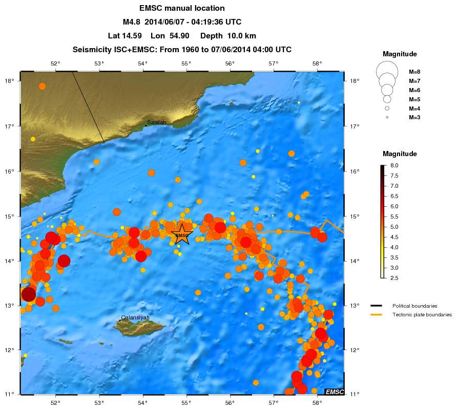 regional magnitude historical seismicity