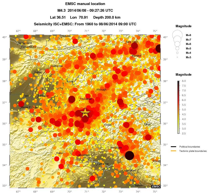 regional magnitude historical seismicity