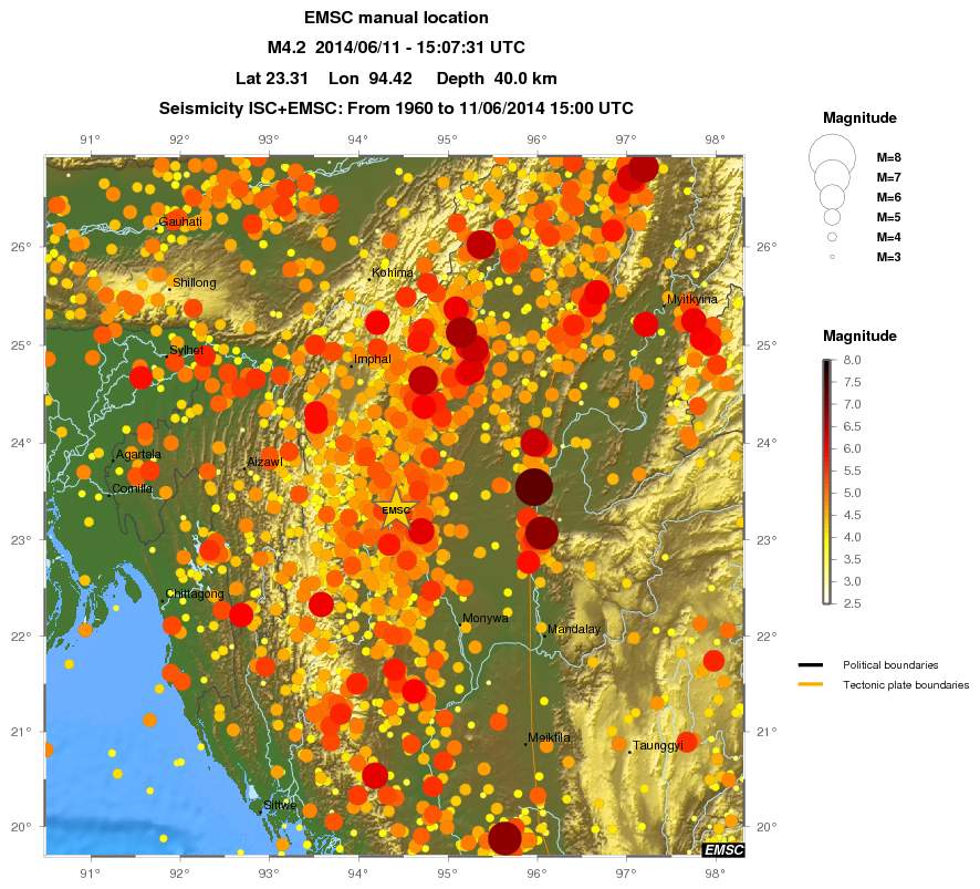 regional magnitude historical seismicity