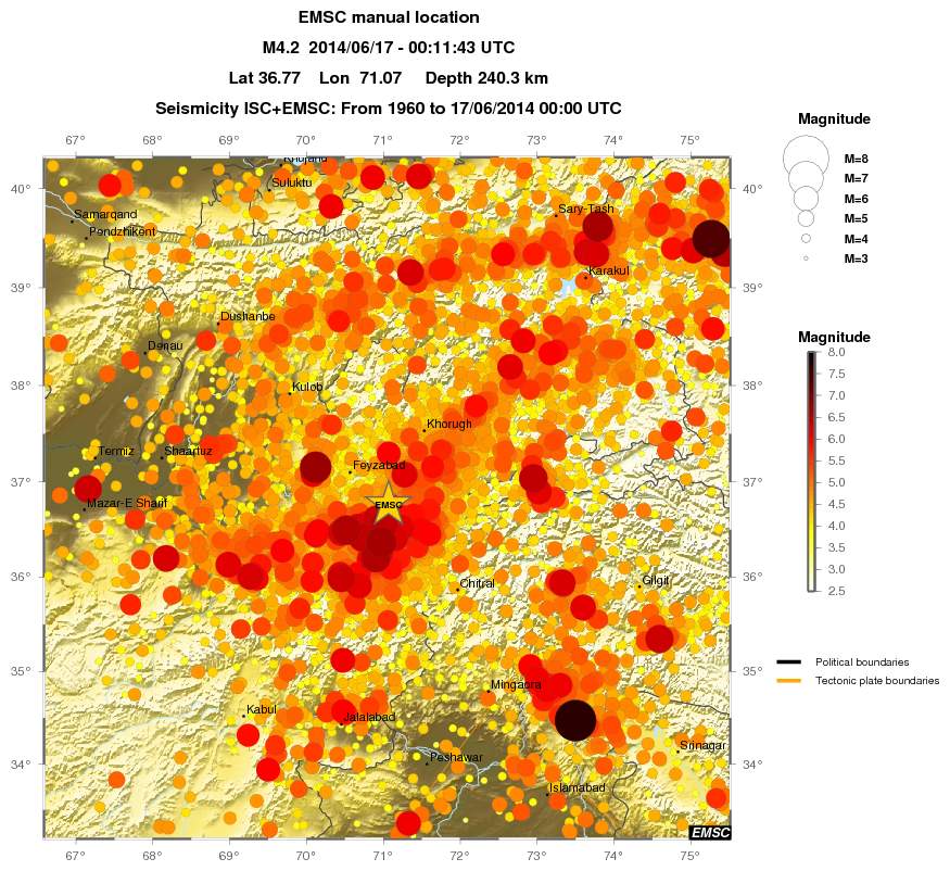 regional magnitude historical seismicity