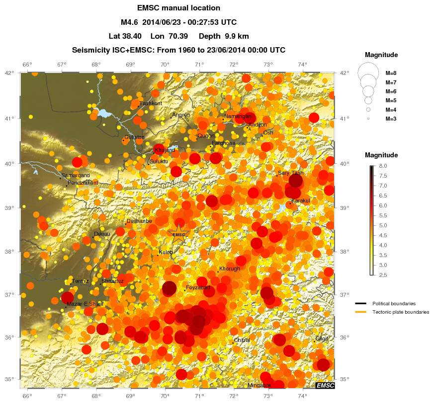 regional magnitude historical seismicity
