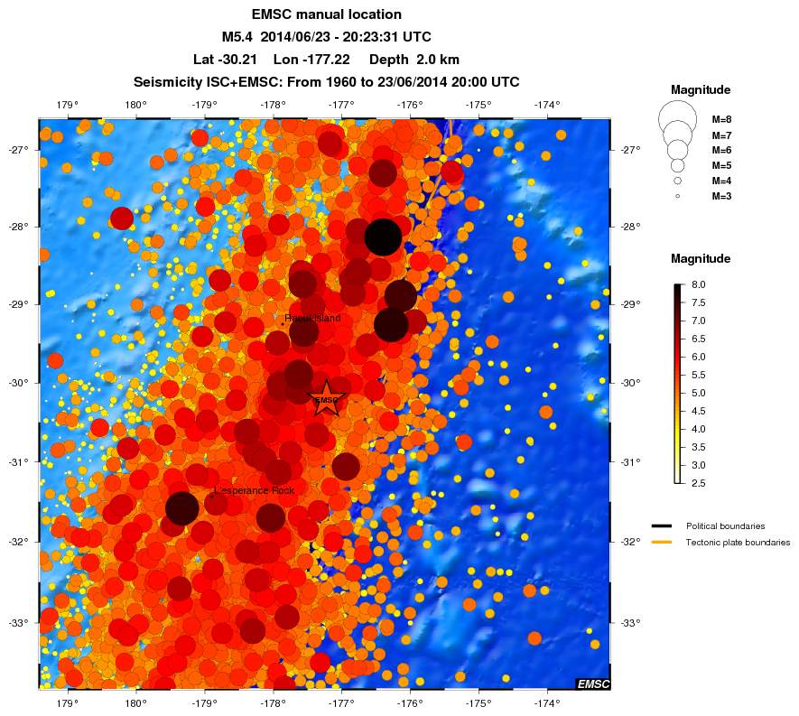 regional magnitude historical seismicity