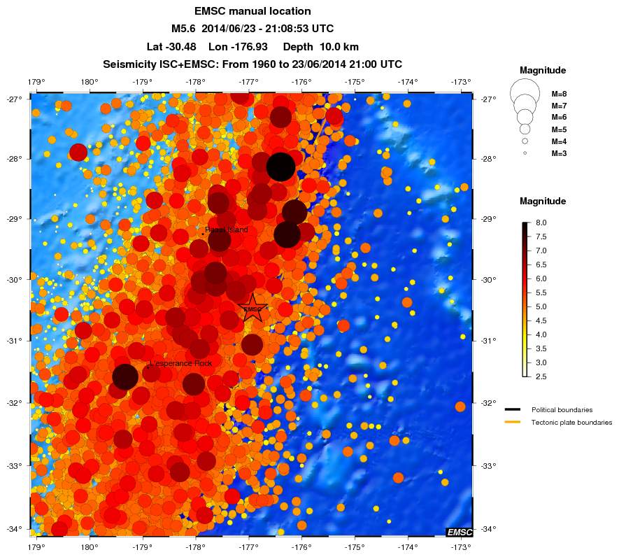 regional magnitude historical seismicity