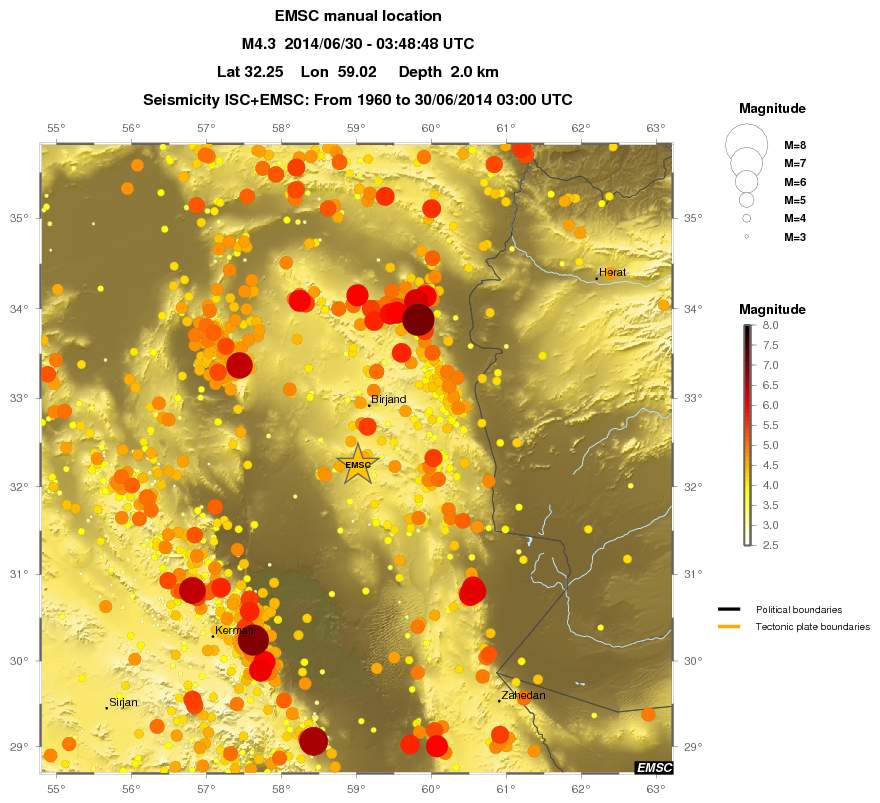 regional magnitude historical seismicity
