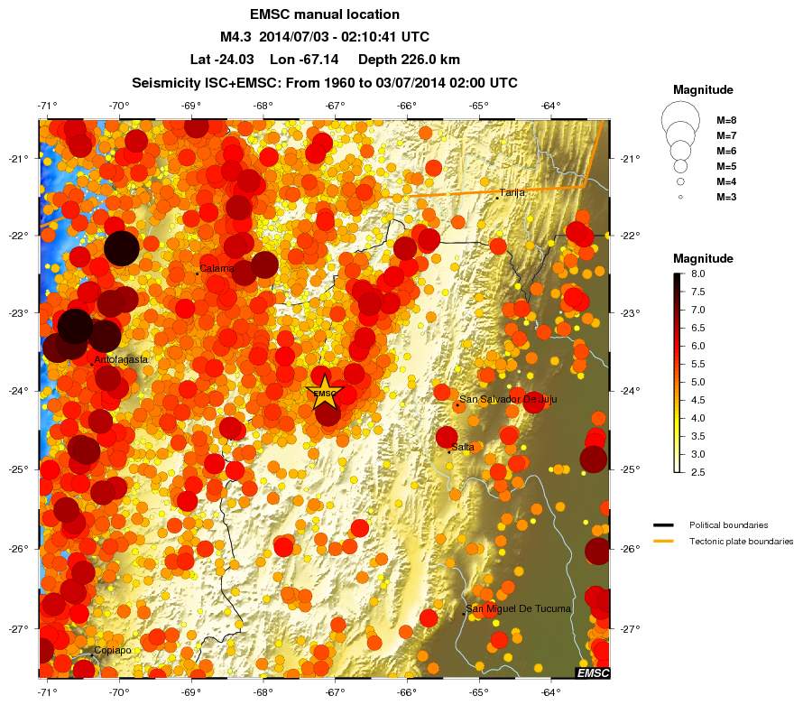 regional magnitude historical seismicity