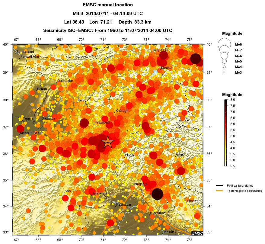 regional magnitude historical seismicity