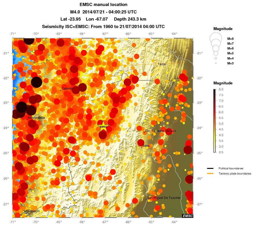 regional magnitude historical seismicity