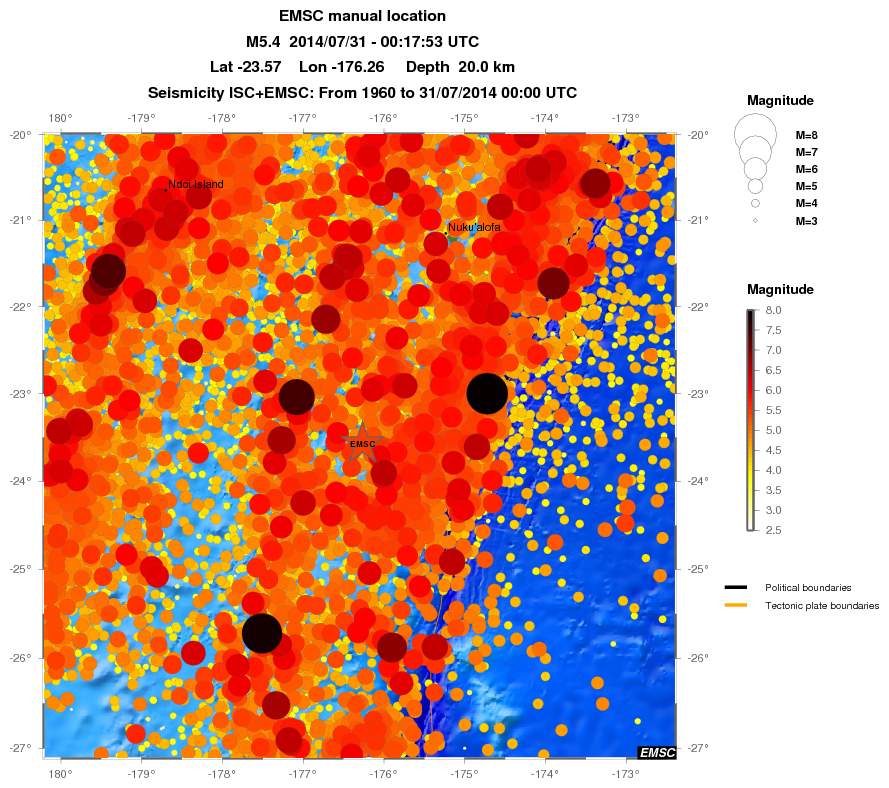 regional magnitude historical seismicity