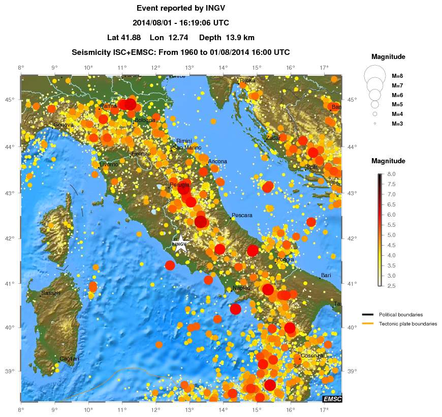 regional magnitude historical seismicity