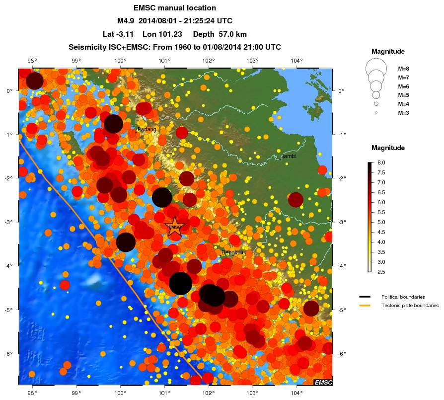 regional magnitude historical seismicity