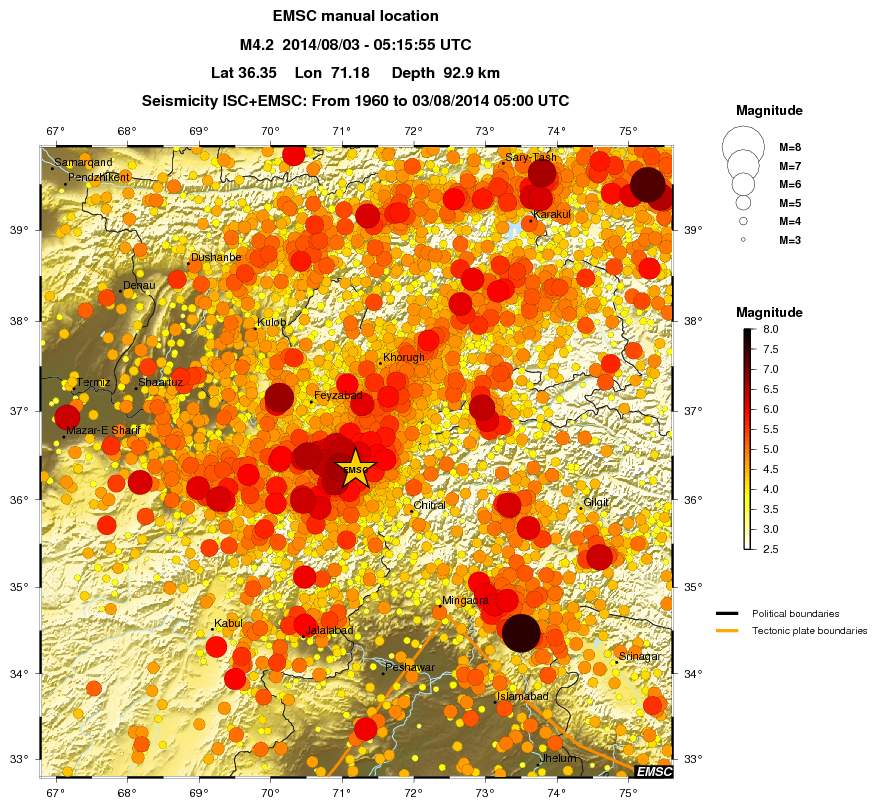 regional magnitude historical seismicity
