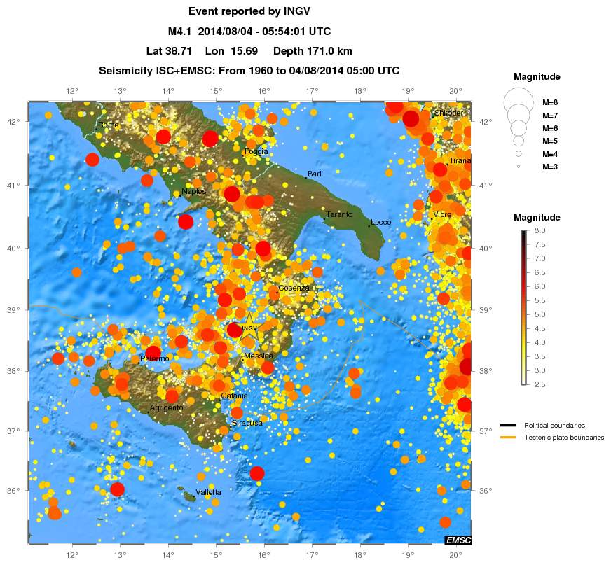 regional magnitude historical seismicity