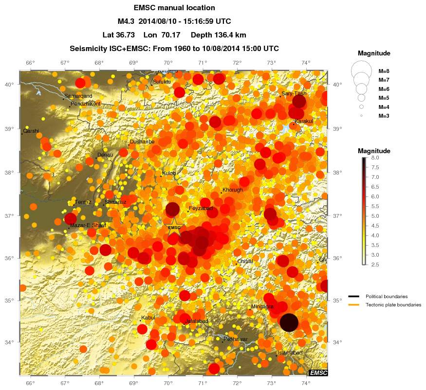 regional magnitude historical seismicity