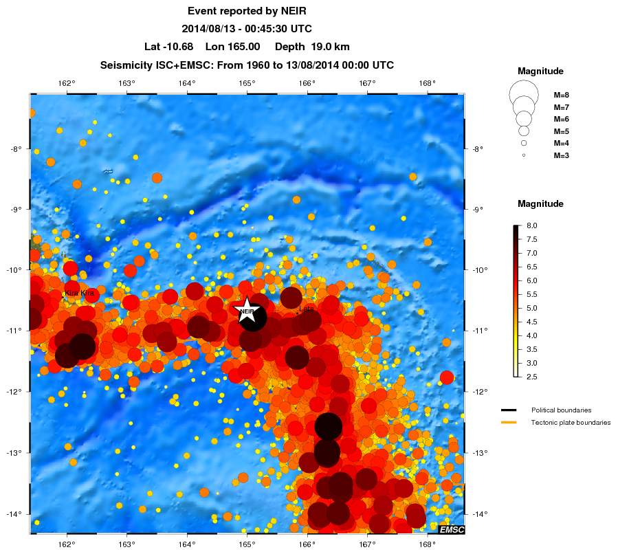 regional magnitude historical seismicity