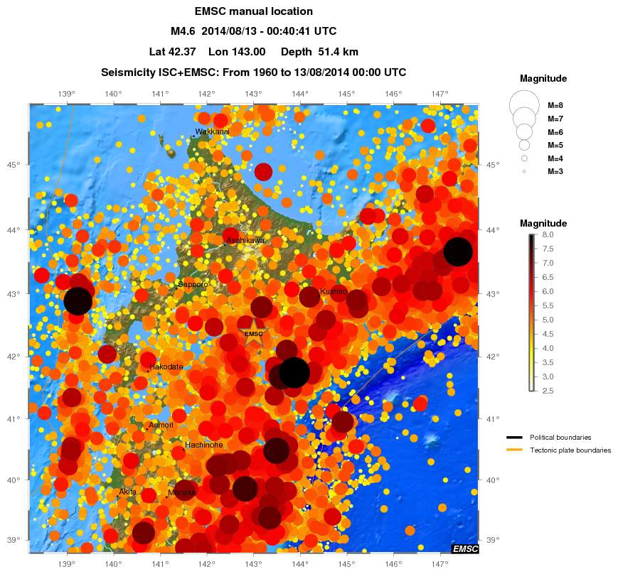 regional magnitude historical seismicity