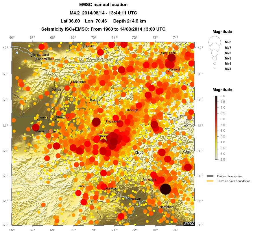 regional magnitude historical seismicity