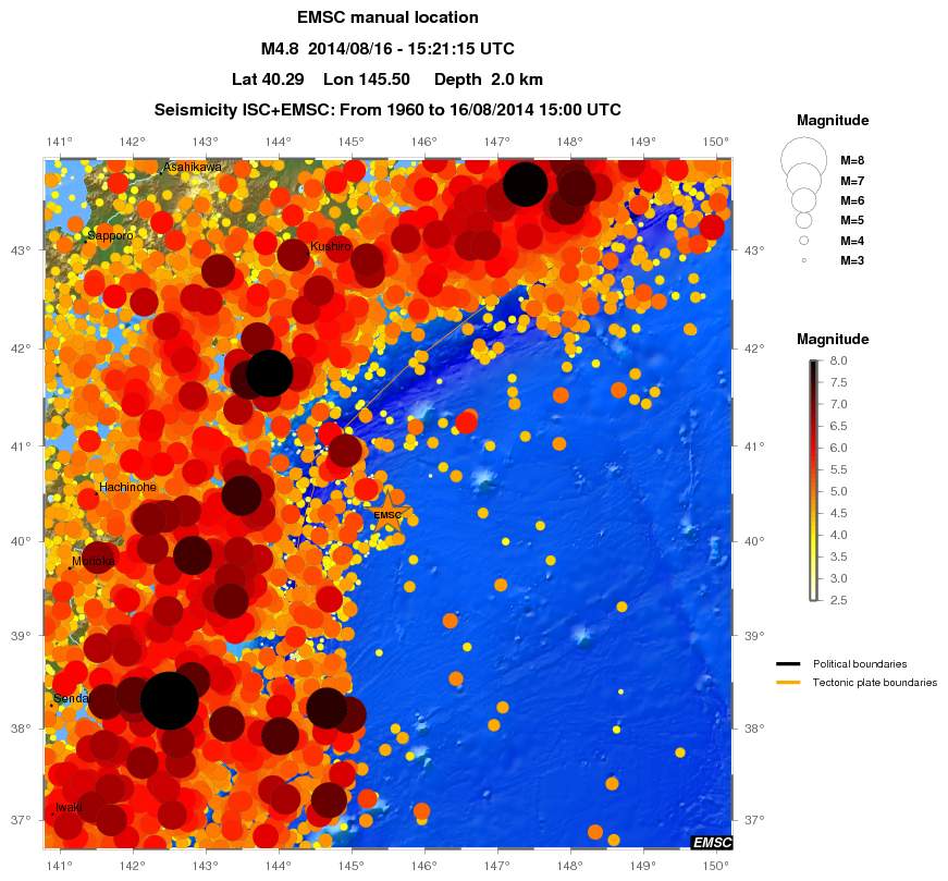 regional magnitude historical seismicity