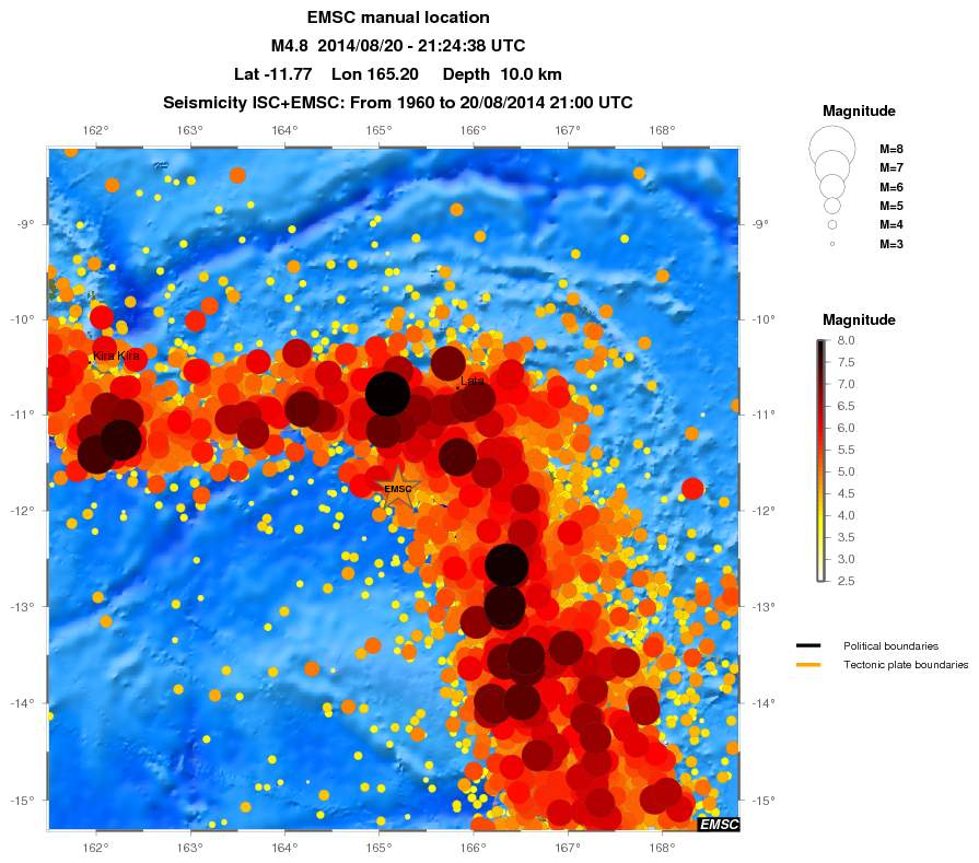regional magnitude historical seismicity