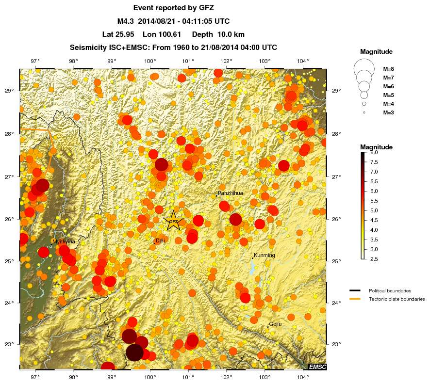 regional magnitude historical seismicity