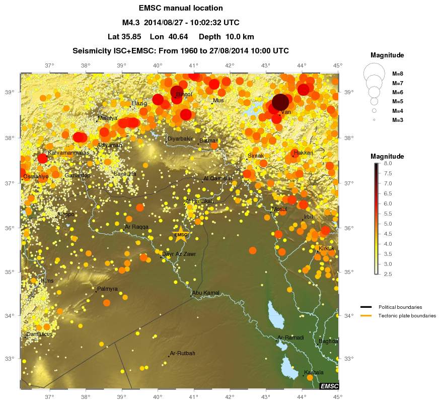 regional magnitude historical seismicity
