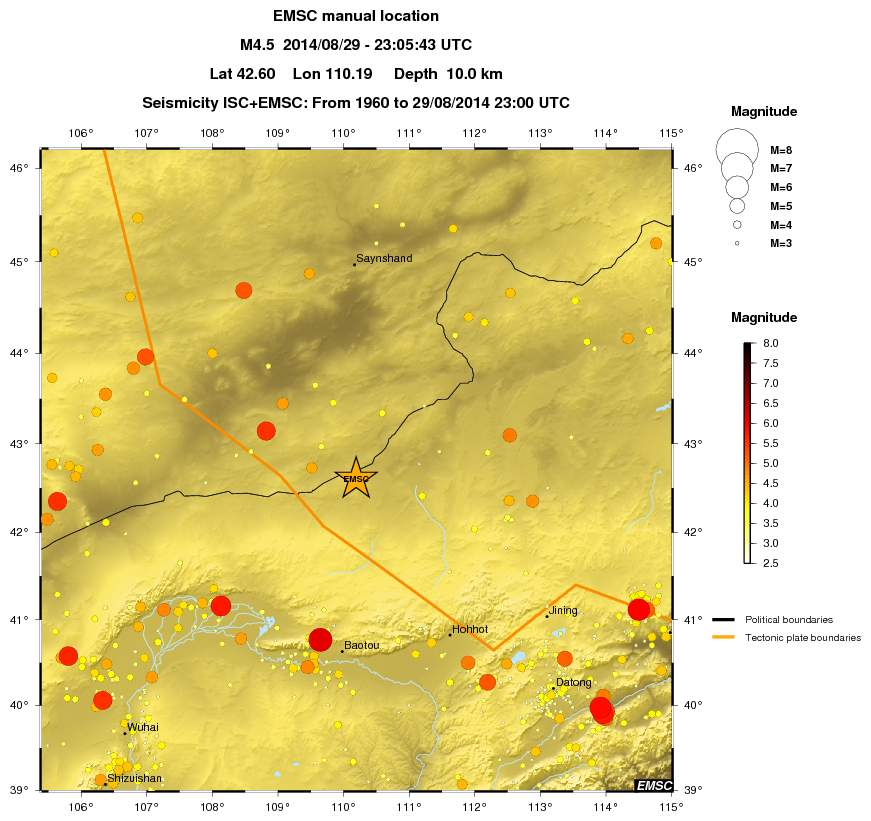 regional magnitude historical seismicity