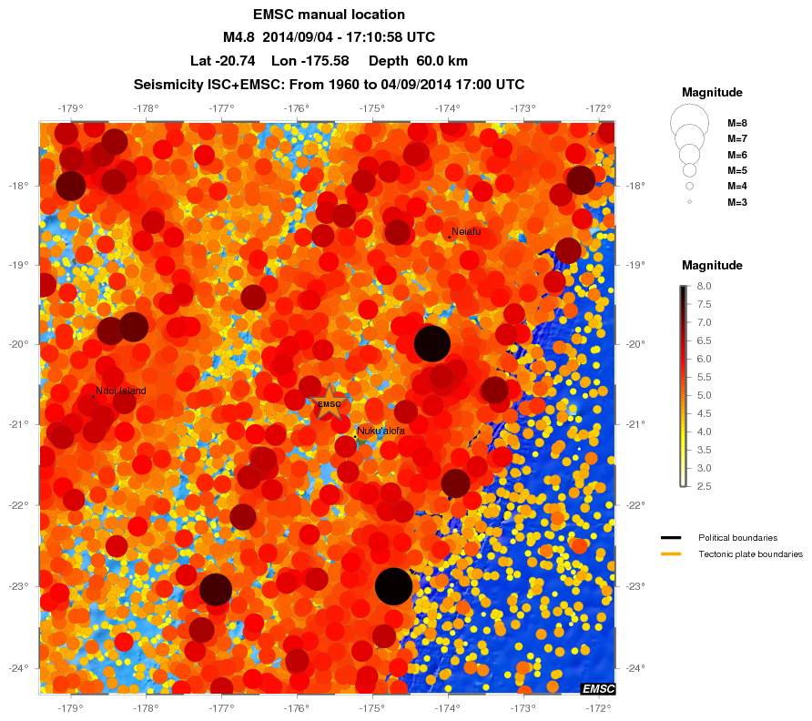 regional magnitude historical seismicity