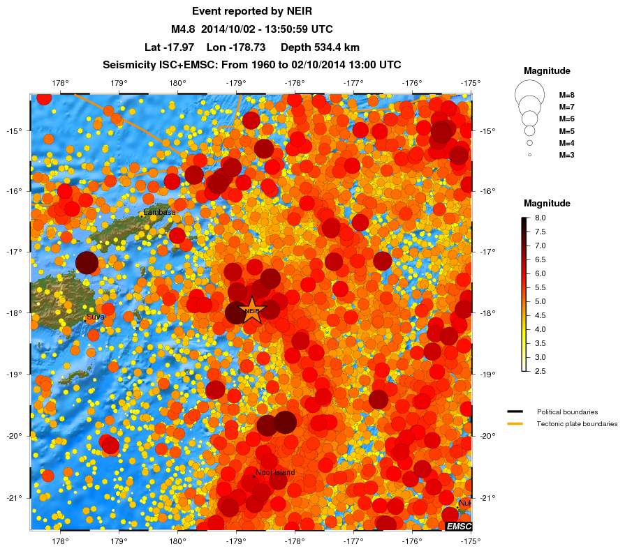 regional magnitude historical seismicity