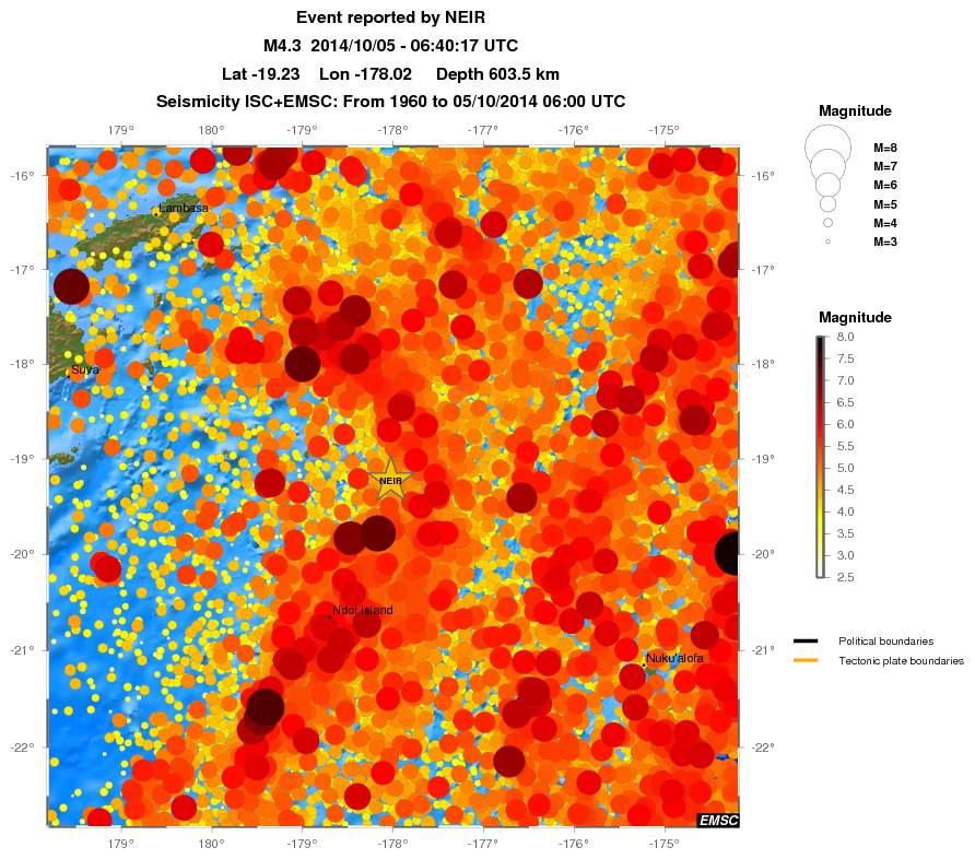 regional magnitude historical seismicity