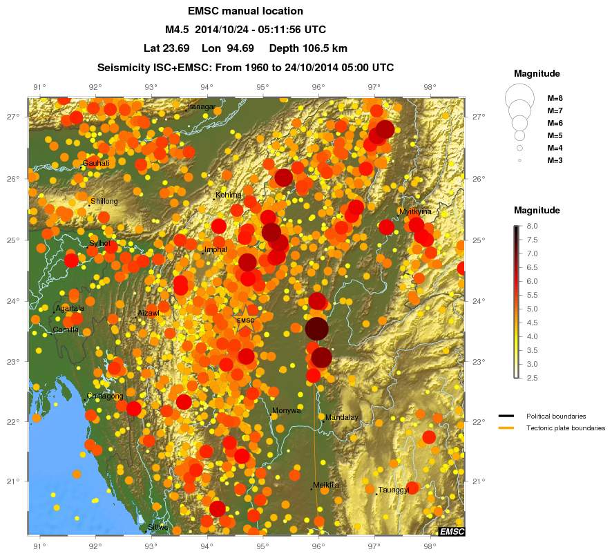 regional magnitude historical seismicity