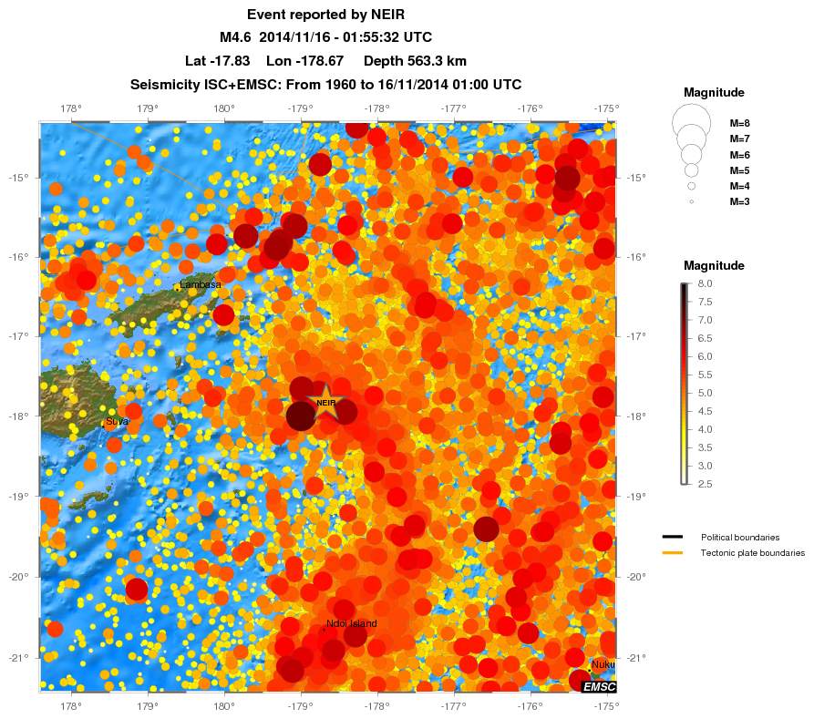 regional magnitude historical seismicity
