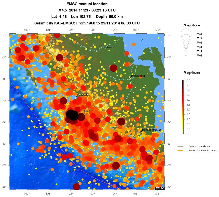regional magnitude historical seismicity