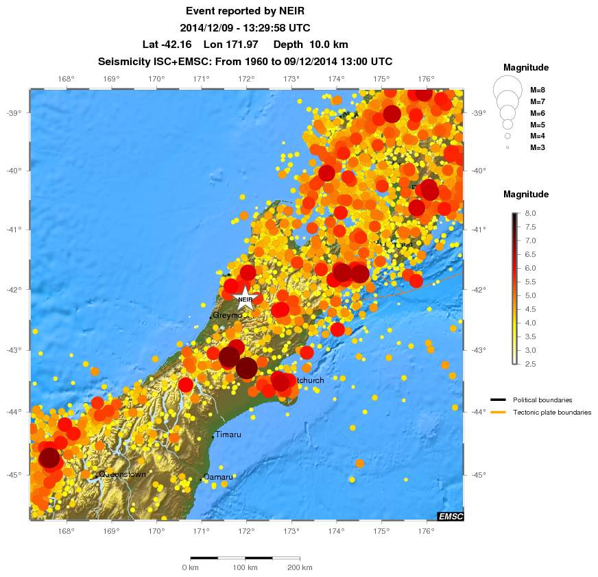 regional magnitude historical seismicity